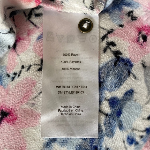 Motherhood Maternity Colorful Allover‎ Floral Print V-Neck Collared Top Small - Picture 7 of 12